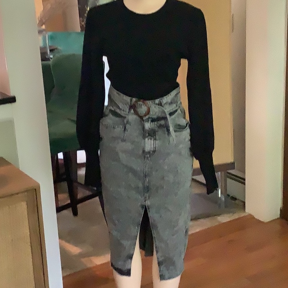 Zara  high waisted denim skirt